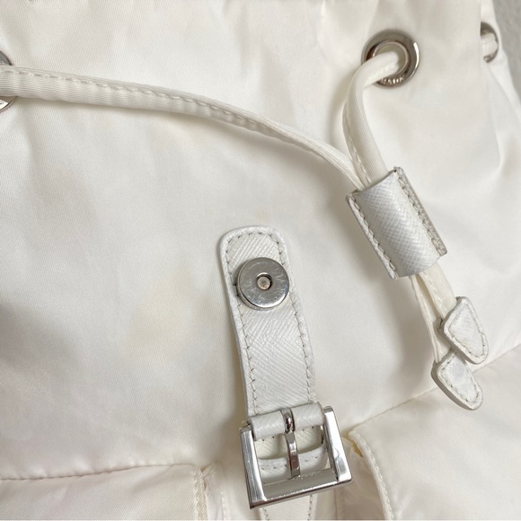 Prada white Re-Nylon medium backpack with pouch - Picture 16 of 16